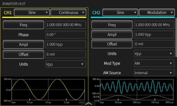 Интерфейс нового генератора Tektronix